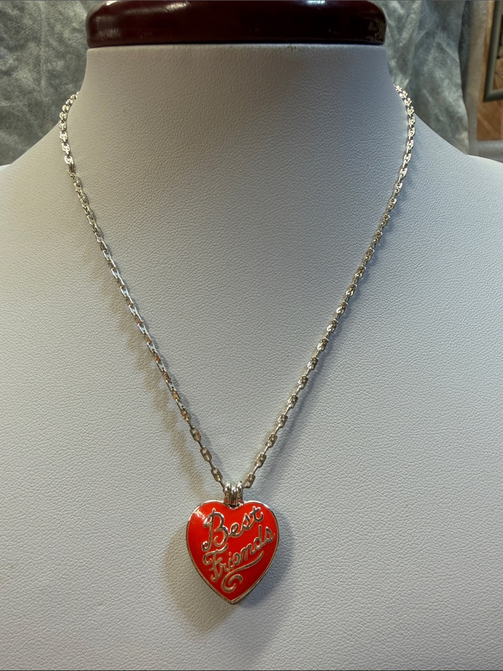 Best Friends Red Heart Pendant Necklace by AVON